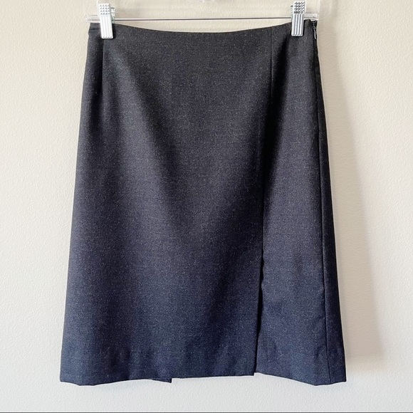Falconnable Wool Pencil Suit Skirt Charcoal Gray Size 2 Lined Professional Work - Picture 1 of 9